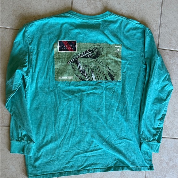 Southern Marsh Aqua/Green Long Sleeve Pocket Tee Expedition Series Size XL - Picture 4 of 6